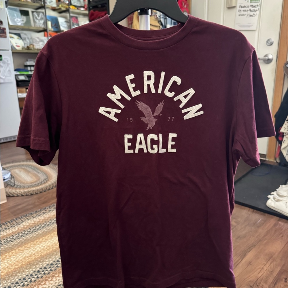 American Eagle Outfitters Burgundy Graphic Tee